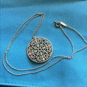 Tiffany & Co. Silver Filigree Medallion Necklace